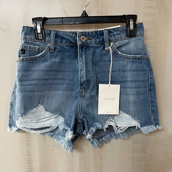 Kancan Distressed Jean Shorts - NWT - Picture 1 of 4